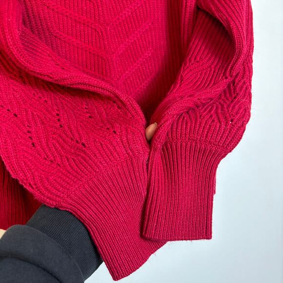 Off-Shoulder Red Sweater - Picture 8 of 14